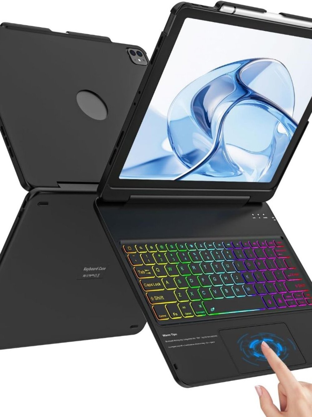 Keyboard Case for iPad Air 13 (M4 2026/M3 2025/M2 2024) 180°Swivel 7 Colors Back